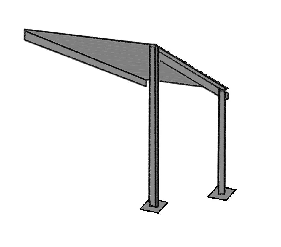 12'D x 24'L Lean-To-Shelter