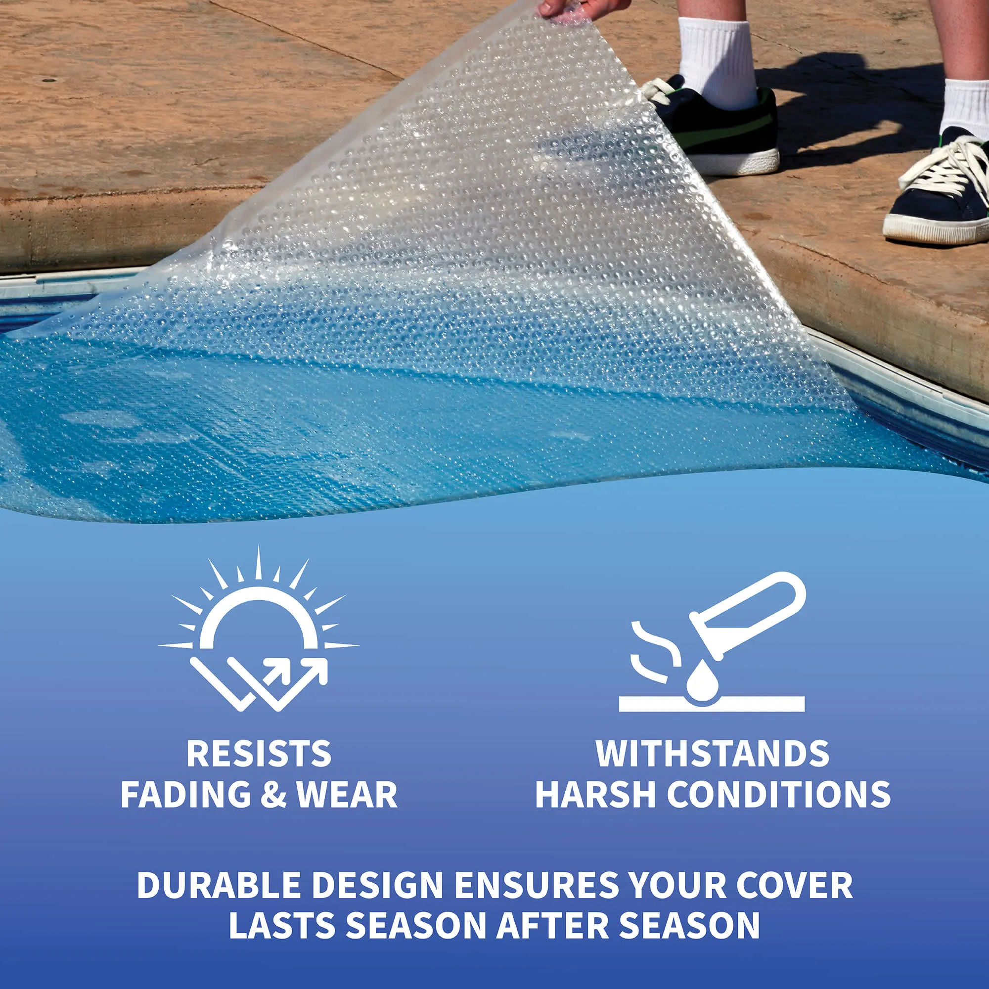 14-mil Solar Blanket for Rectangular In-Ground Pools - Clear