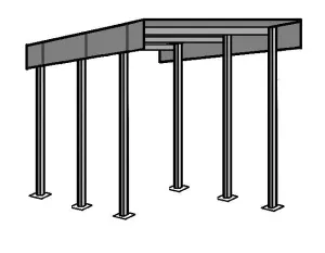 24'D x 14'W x 15'H RV Cover with Base Plates