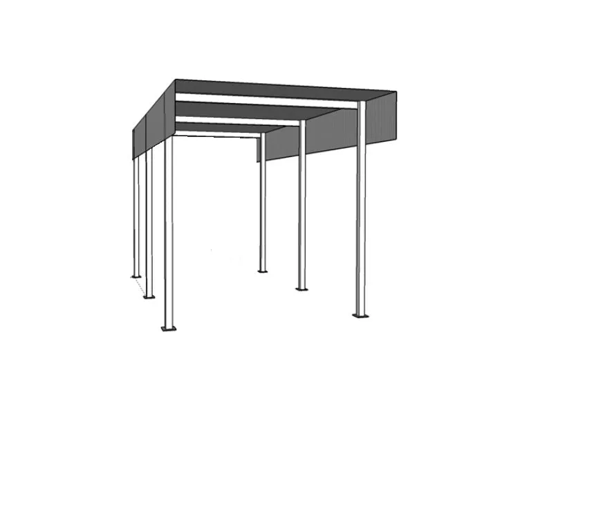 24'D x 14'W x 15'H RV Cover with Base Plates