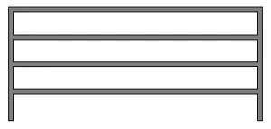 8'W x 3'H Mini Corral Panel 4-Rail 1-3/8