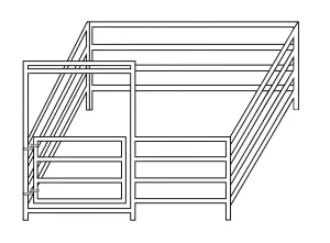 8'W x 8'D Mini Horse Complete Corral 4-Rail 1-3/8