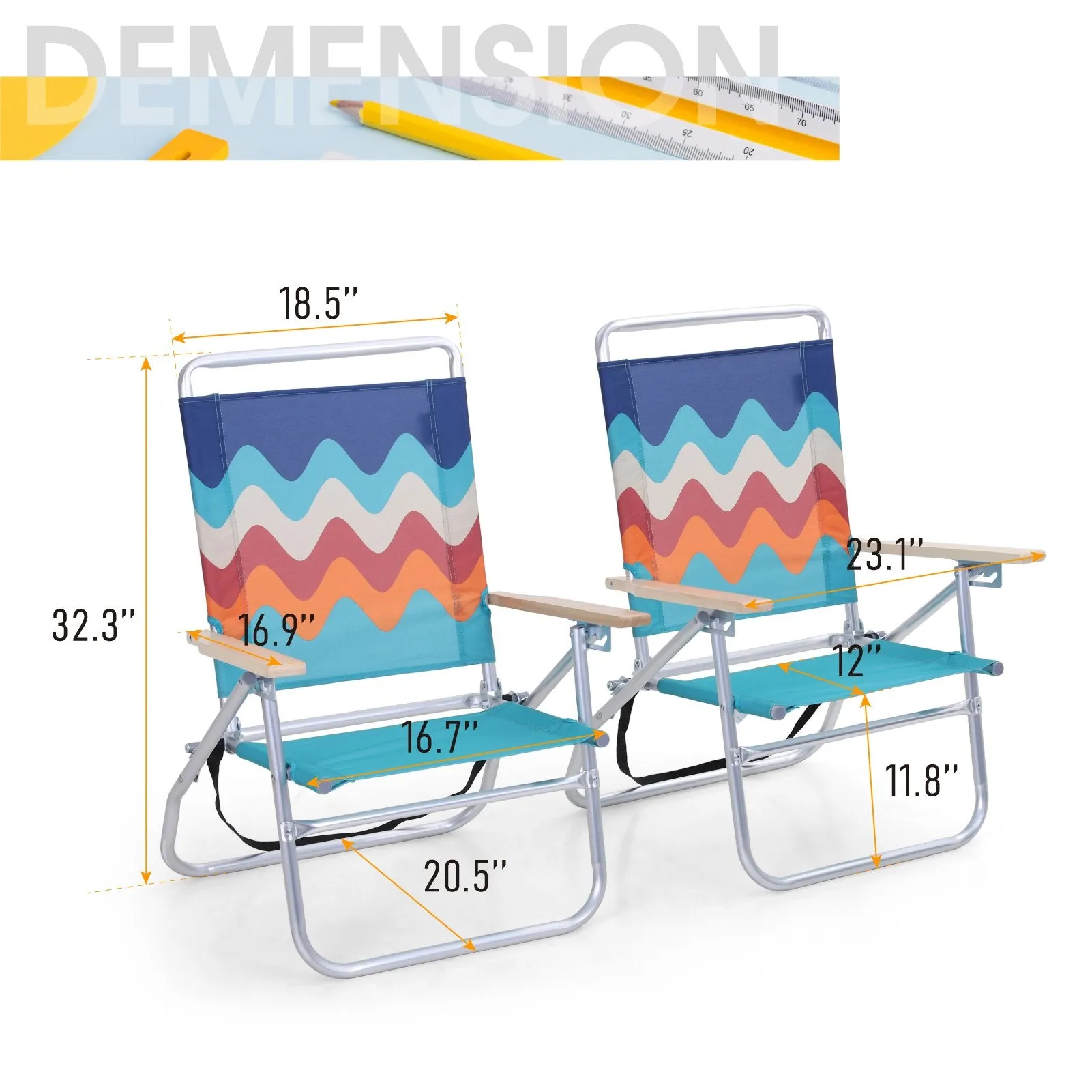 Alpha Camp 3-Position Folding Beach Chair