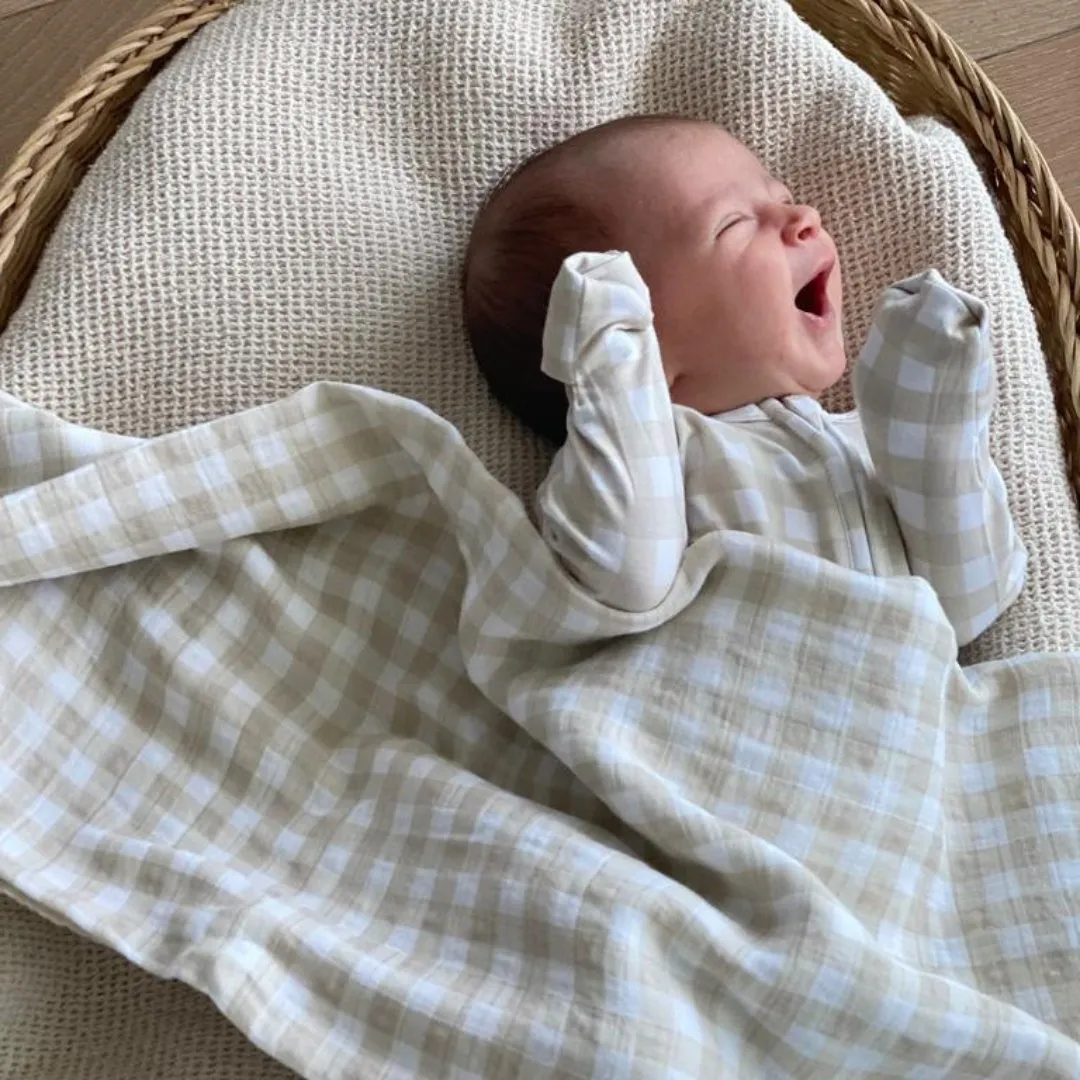 Bamboo Muslin Swaddle Blanket - Gingham