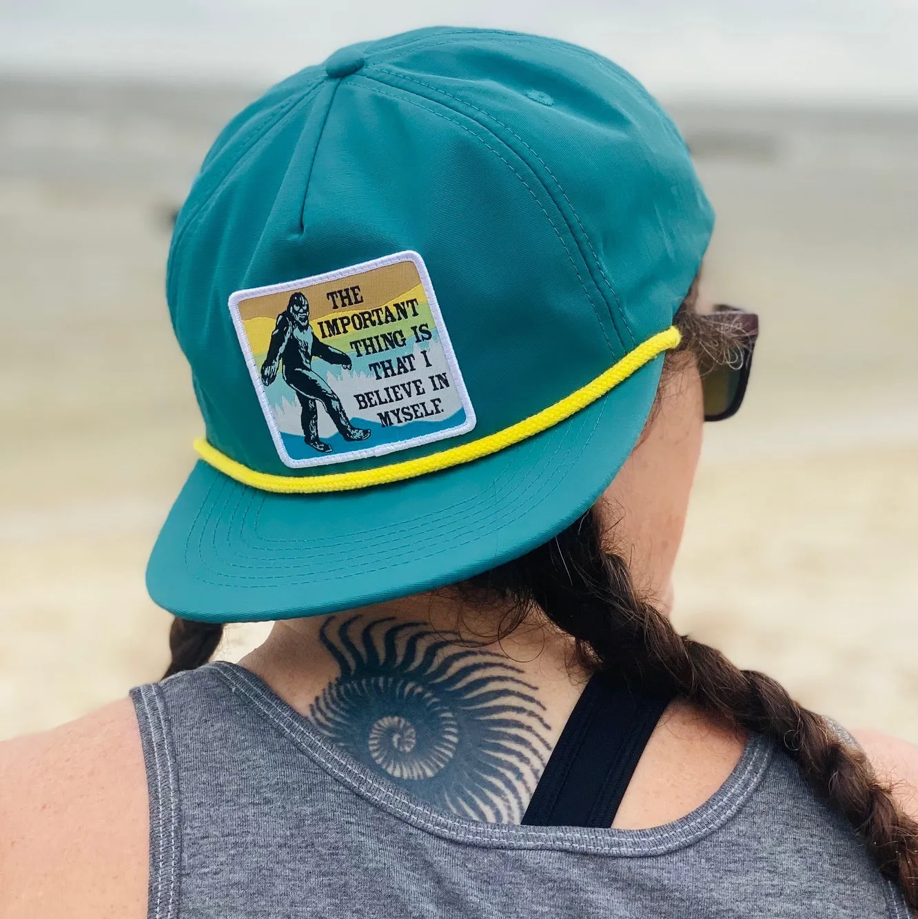 Bigfoot Believe Rope Hat (Teal)