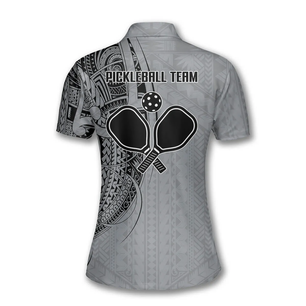 Black Grey Tribal Tattoo Custom Pickleball Shirts for Women