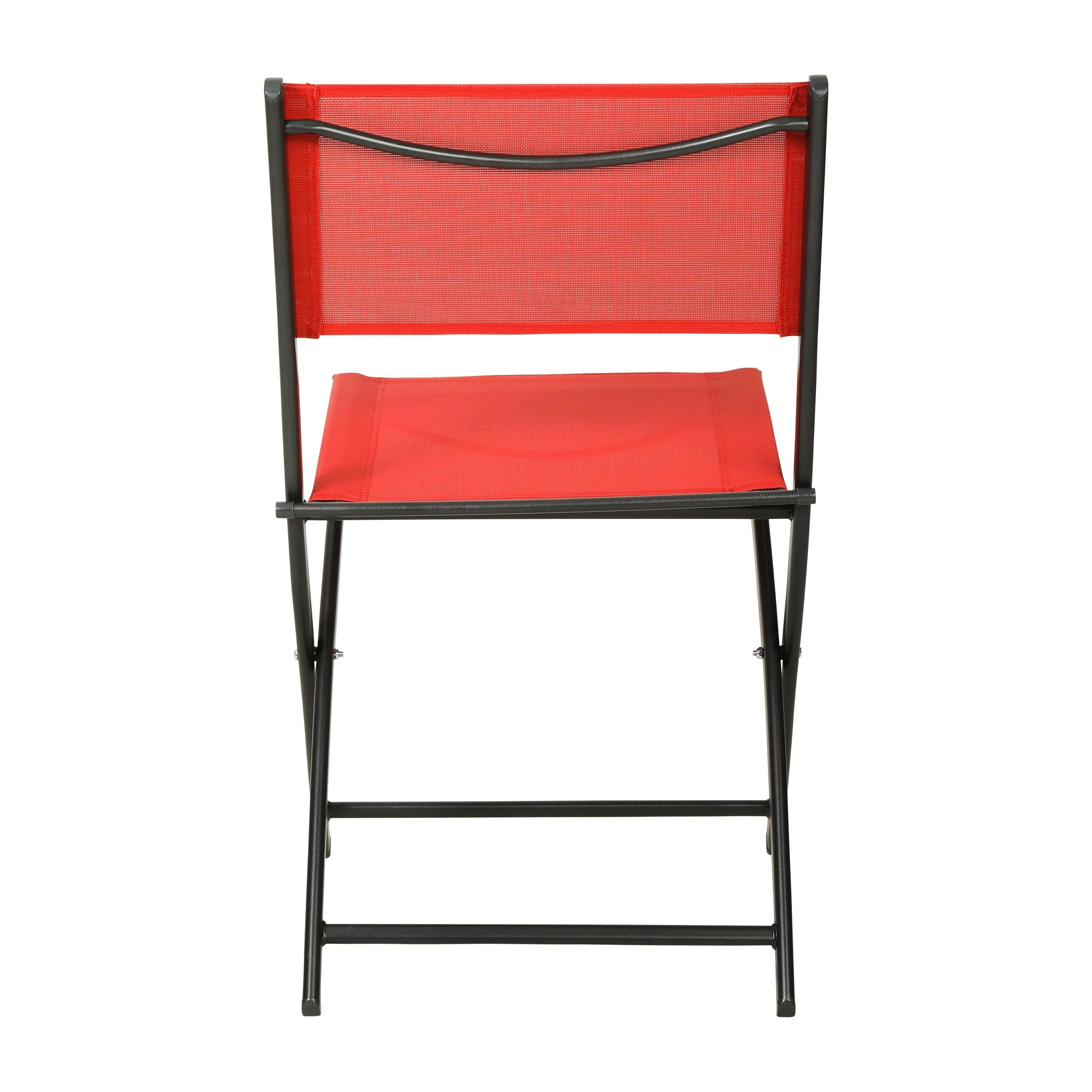 Brazos Set of 2 Commercial Grade Indoor/Outdoor Folding Chairs with Flex Comfort Material Backs and Seats and Metal Frames