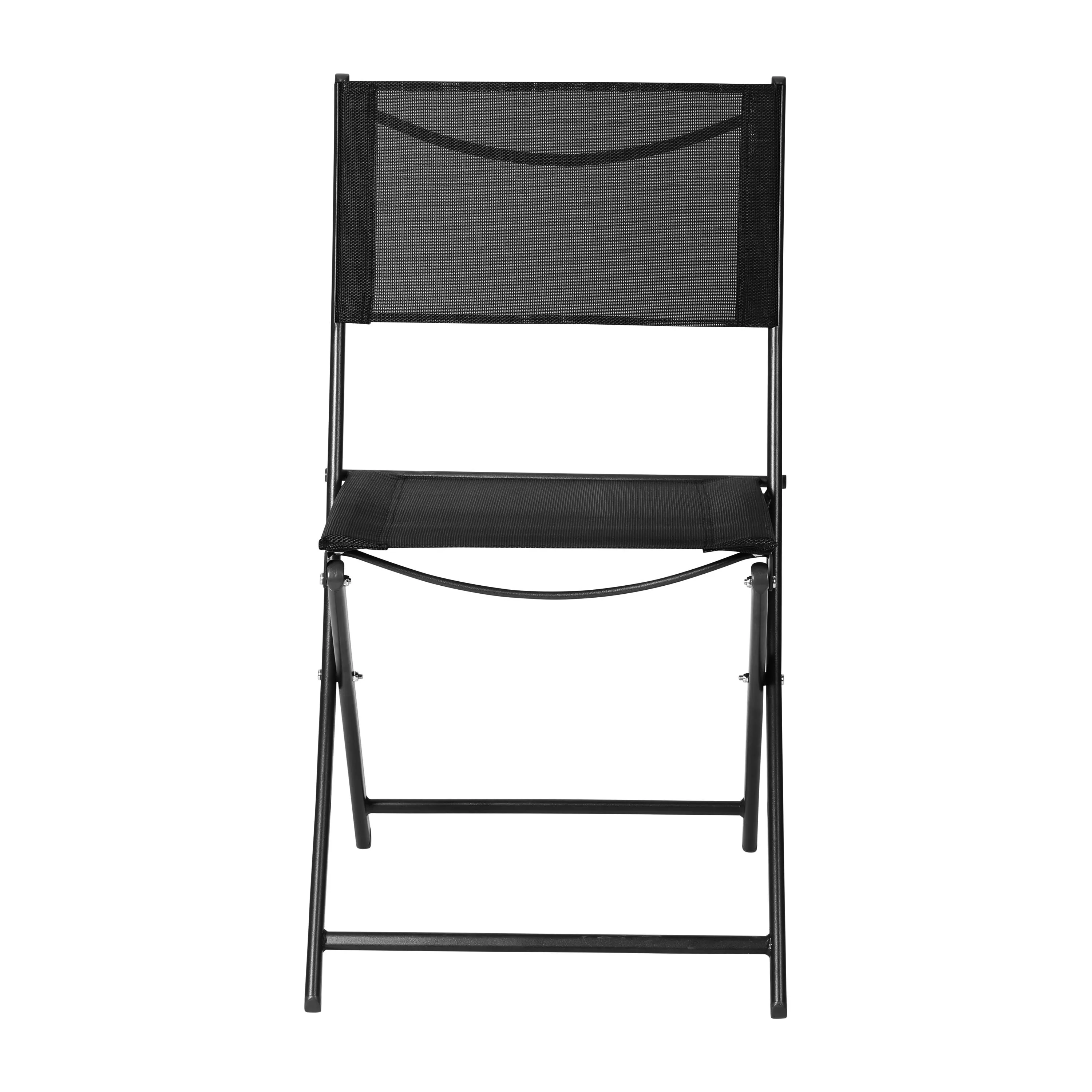 Brazos Set of 2 Commercial Grade Indoor/Outdoor Folding Chairs with Flex Comfort Material Backs and Seats and Metal Frames