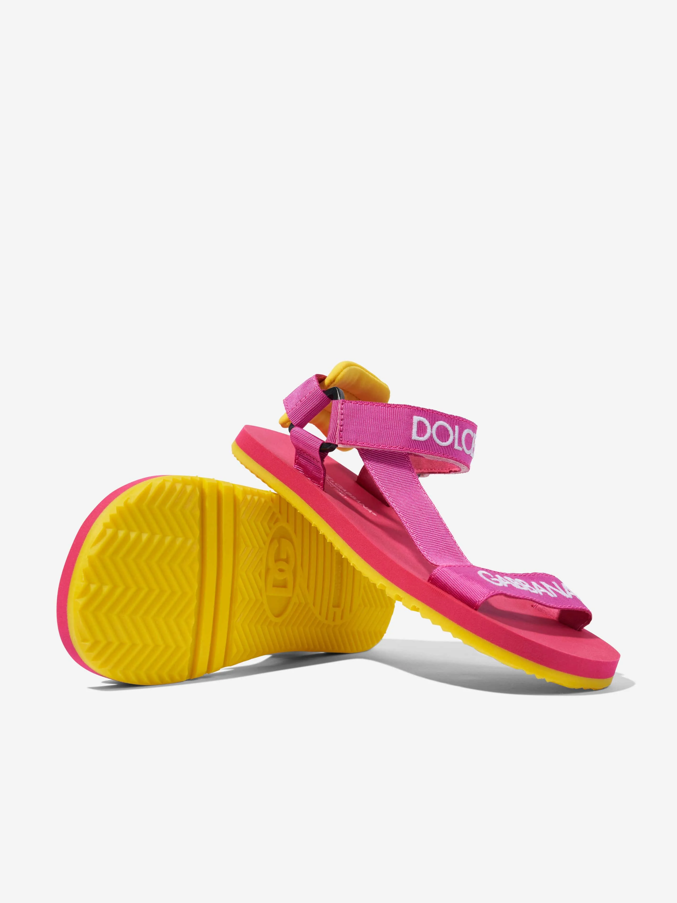 Dolce & Gabbana Girls Logo Strap Sandals in Pink