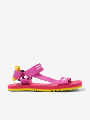 Dolce & Gabbana Girls Logo Strap Sandals in Pink