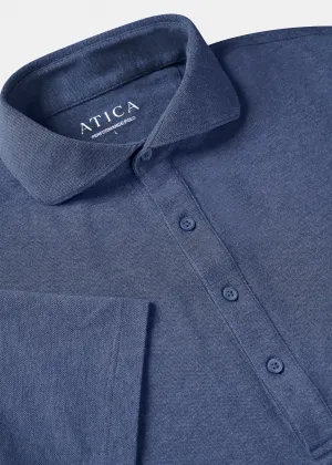 Dress Collar Performance Polo - Heather Blue