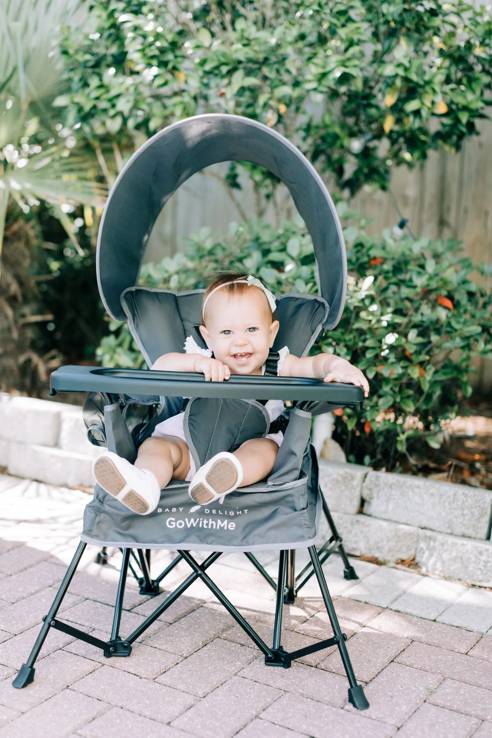 Go with Me Jubilee Deluxe Portable Infant Chair, Removable Canopy, Gray