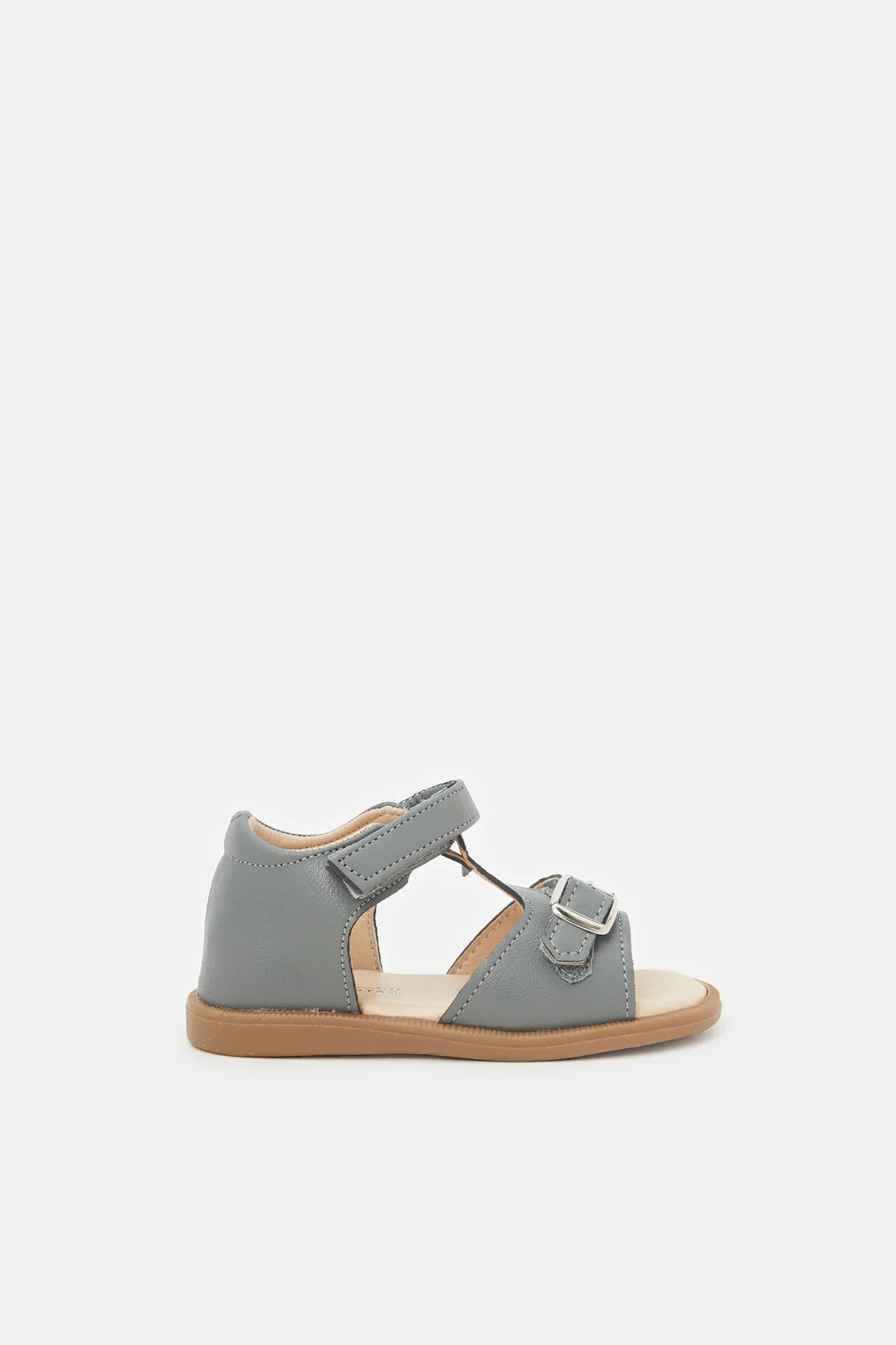 Grey Buckle Sandal