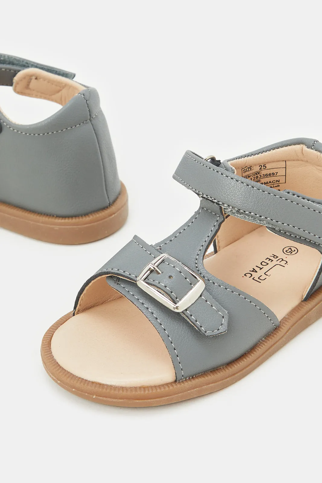 Grey Buckle Sandal