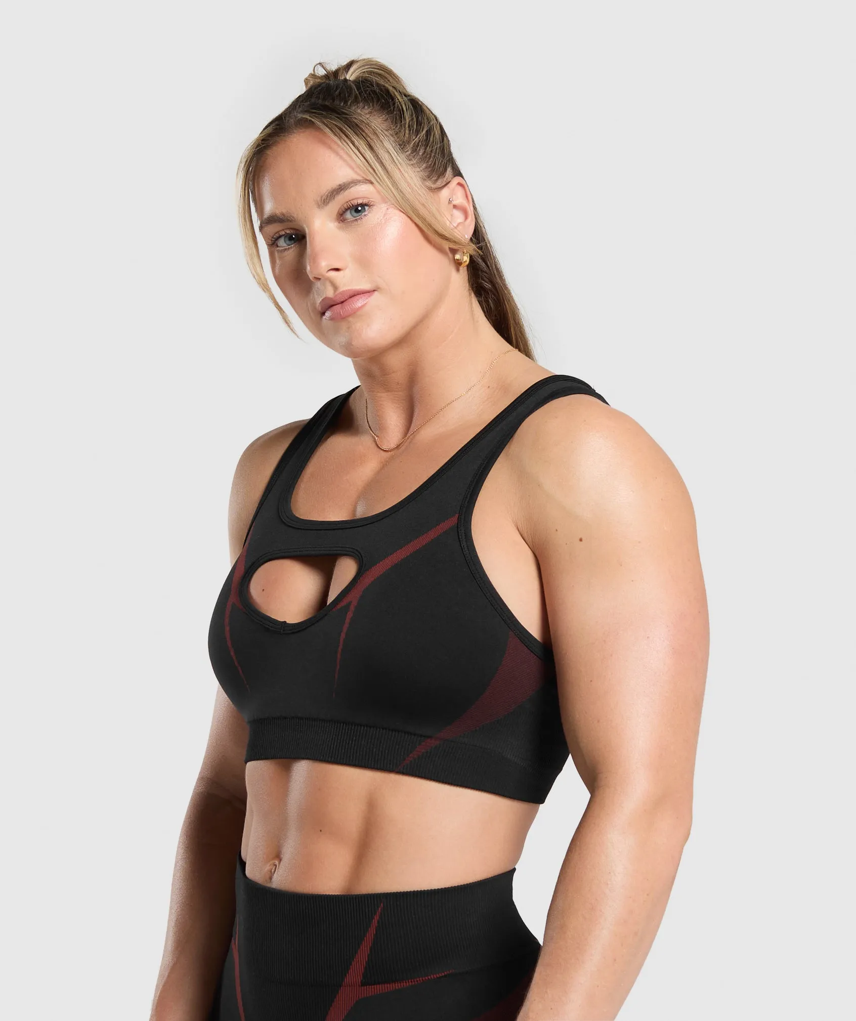 Gymshark Apex Lift Sports Bra - Black/Reps Red