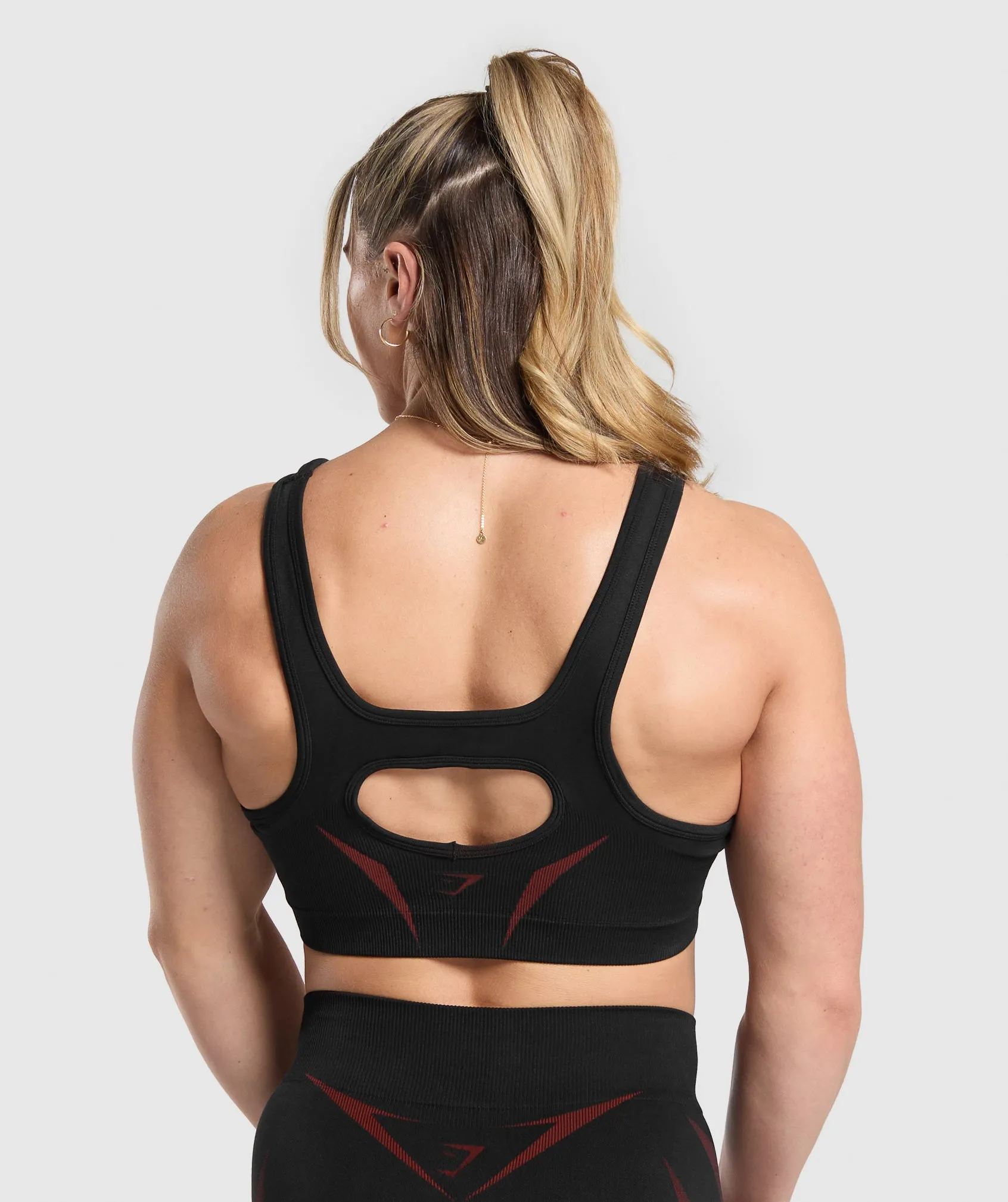 Gymshark Apex Lift Sports Bra - Black/Reps Red