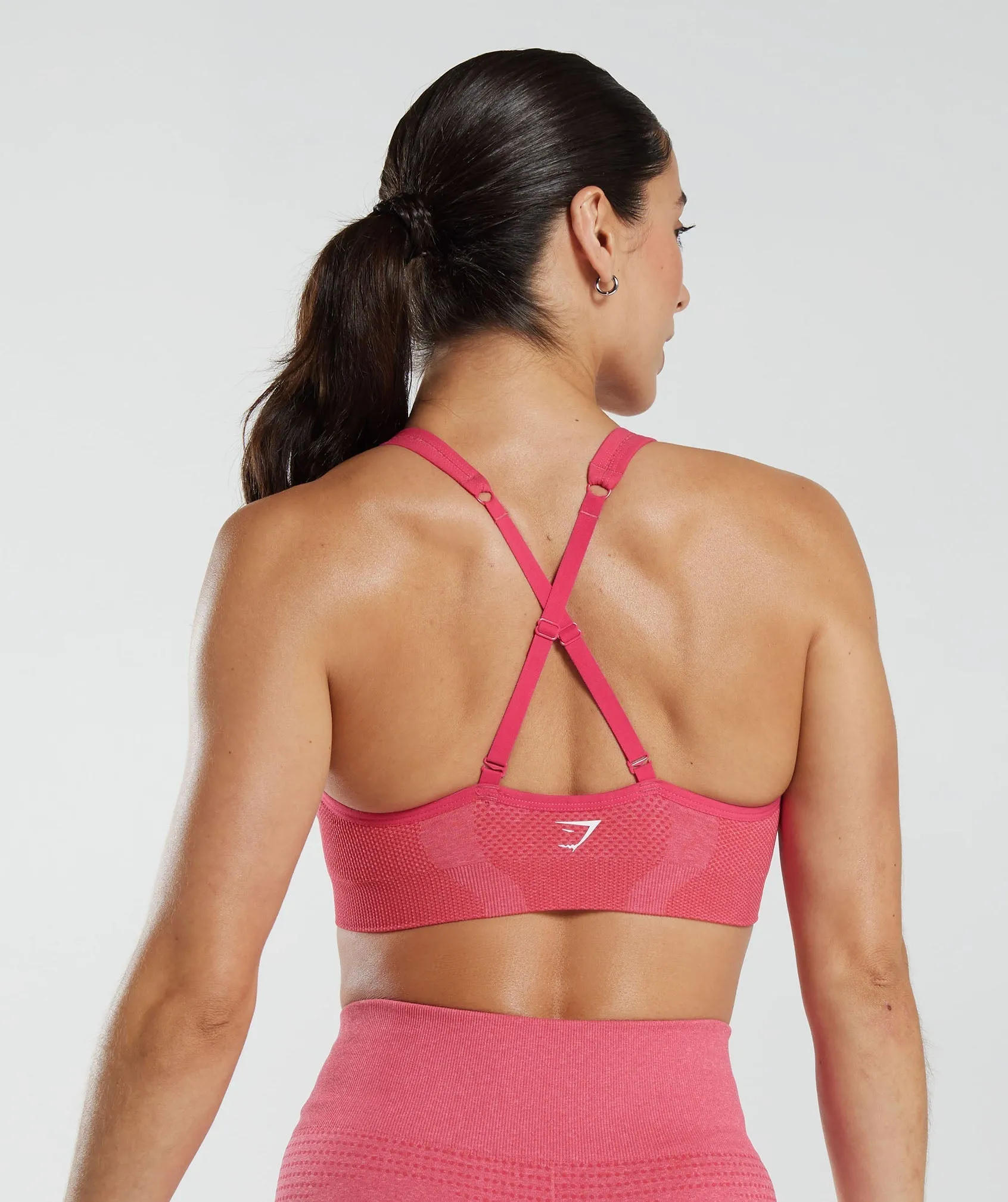 Gymshark Vital Seamless 2.0 V Neck Sports Bra -  Bright Fuchsia Marl