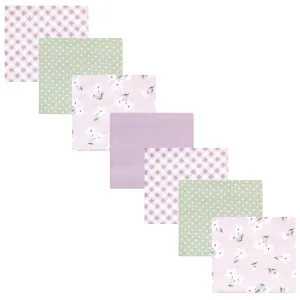 Hudson Baby Cotton Flannel Receiving Blankets Bundle, Purple Dainty Floral