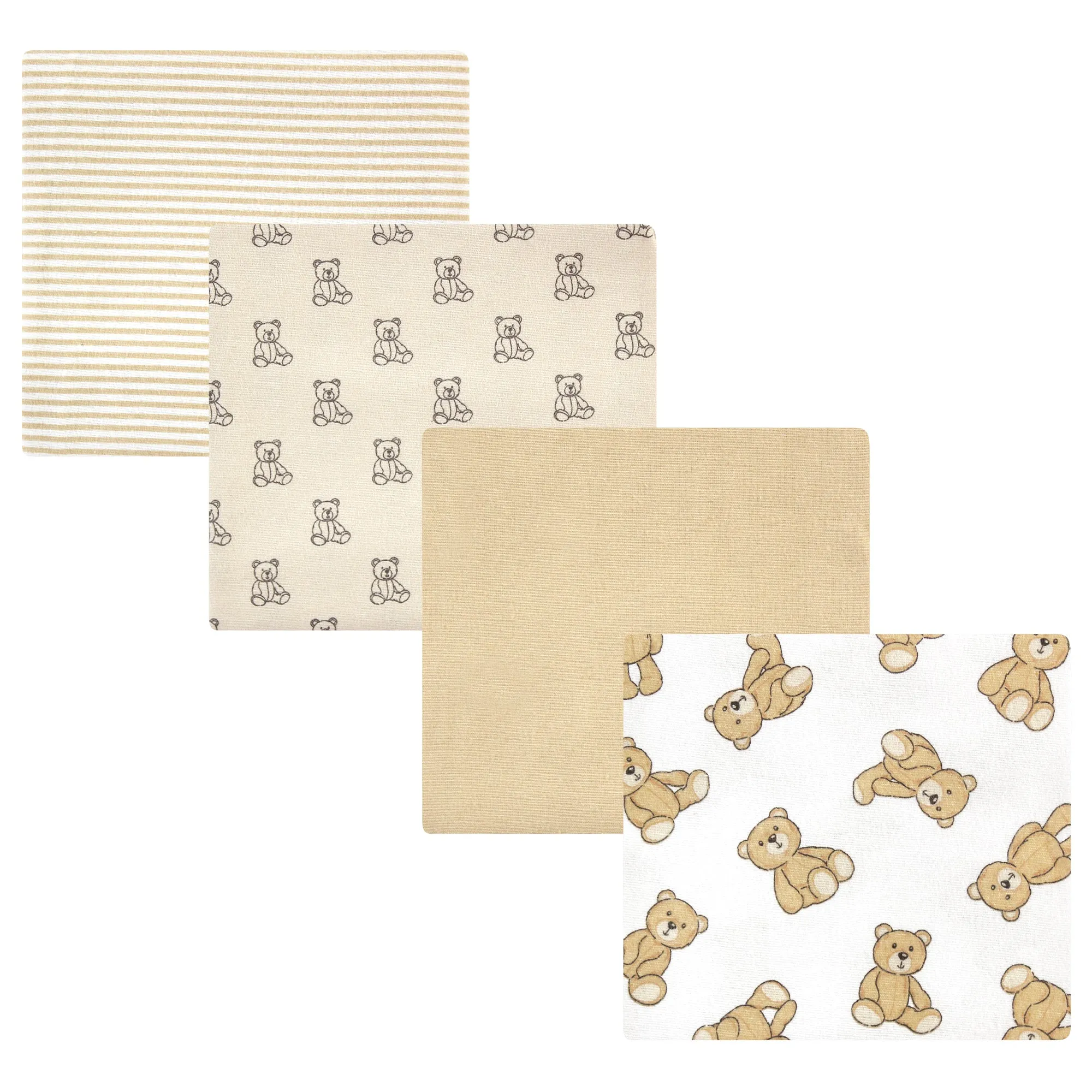 Hudson Baby Cotton Flannel Receiving Blankets, Teddy Bears