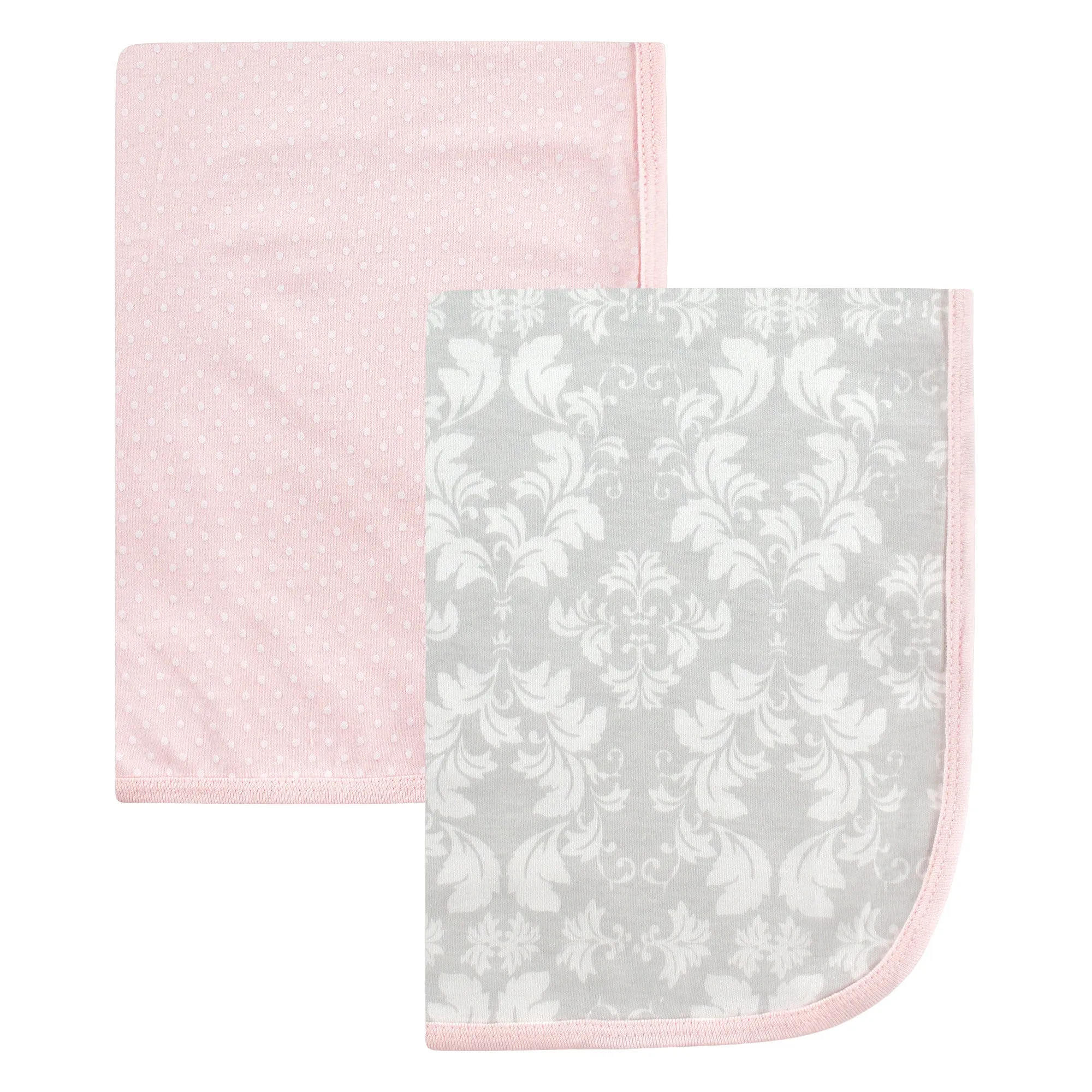 Hudson Baby Cotton Swaddle Blankets, Damask