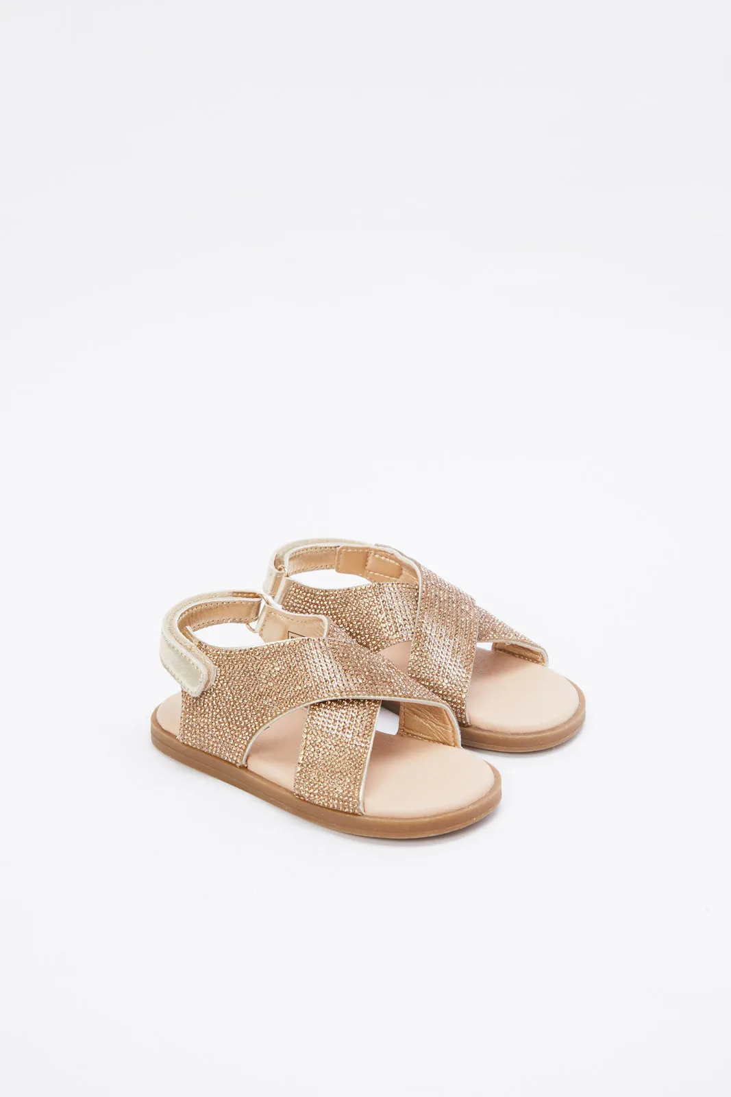 Infant Girls Gold Glitter Sandal