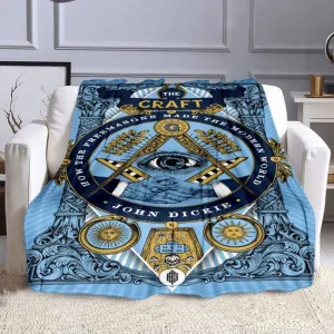 Master Mason Blue Lodge Blanket - Eye Of Providence Detailed Design