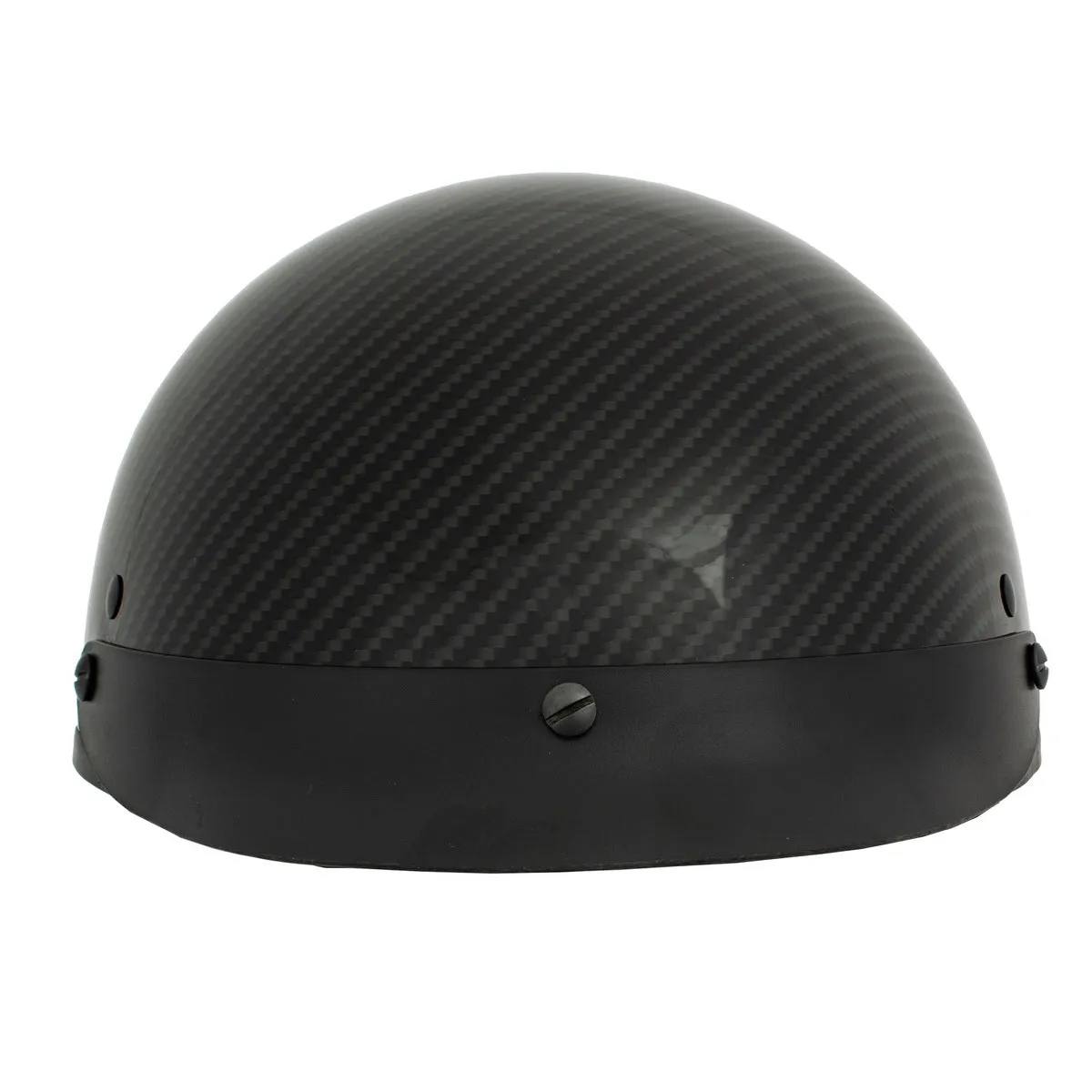 Milwaukee Helmets MPH9723DOT Carbon Like Black Half Helmet with Drop Down Sun Visor