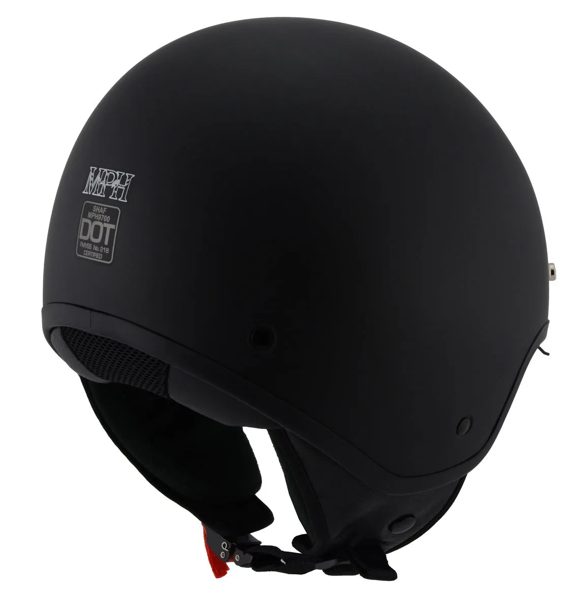 Milwaukee Performance Helmets MPH9700DOT 'Accelerator' 3 /4 Open Face Matte Black Helmet