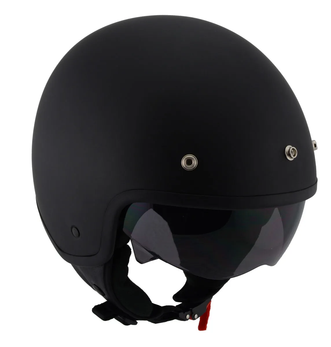 Milwaukee Performance Helmets MPH9700DOT 'Accelerator' 3 /4 Open Face Matte Black Helmet