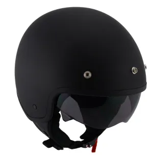 Milwaukee Performance Helmets MPH9700DOT 'Accelerator' 3 /4 Open Face Matte Black Helmet