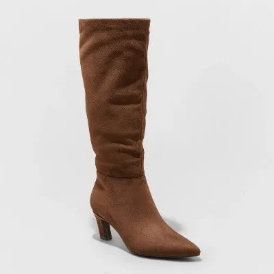 New - Women's Raye Tall Dress Boots - A New Day Dark Brown 9