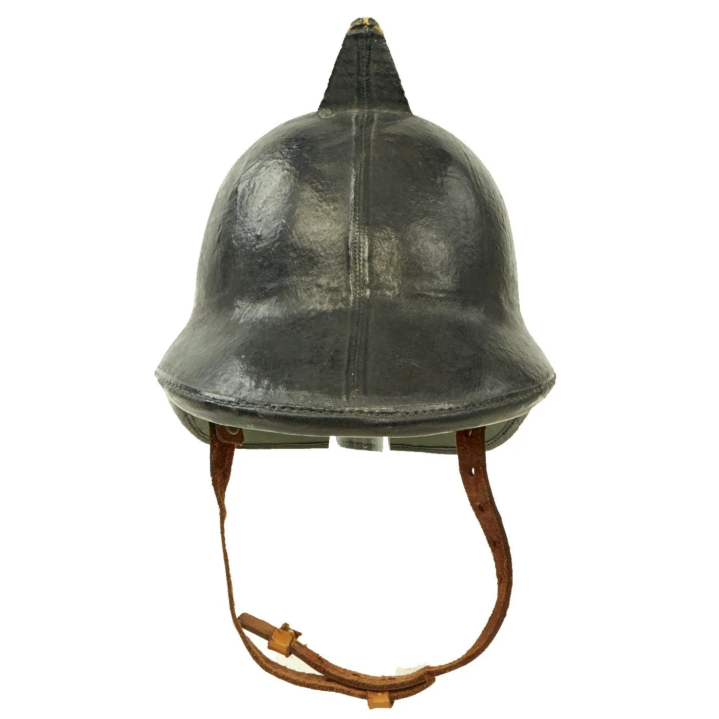 Original British 1960s Issue Cloth Covered Cork Fire Brigade Helmet by Helmets Ltd.