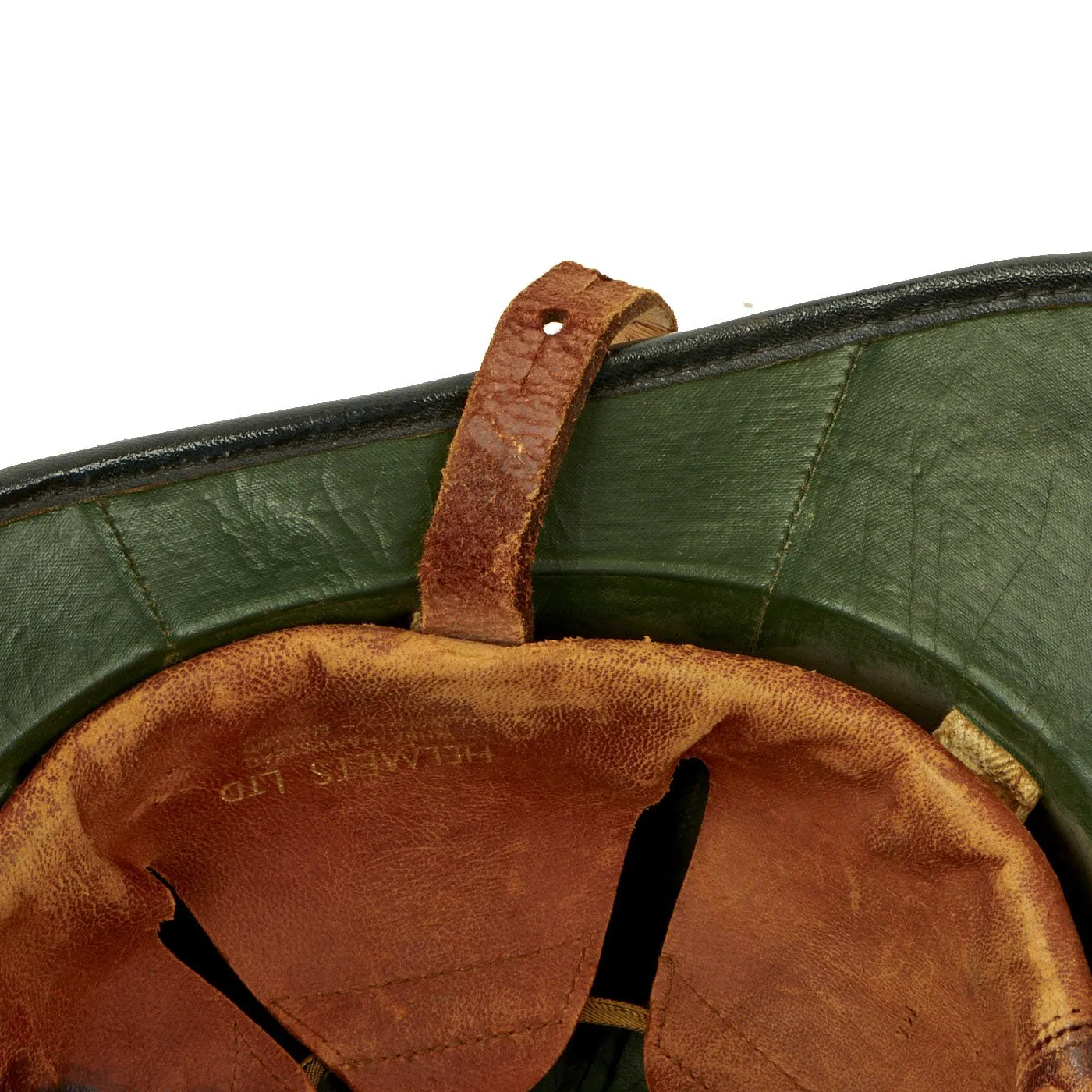 Original British 1960s Issue Cloth Covered Cork Fire Brigade Helmet by Helmets Ltd.