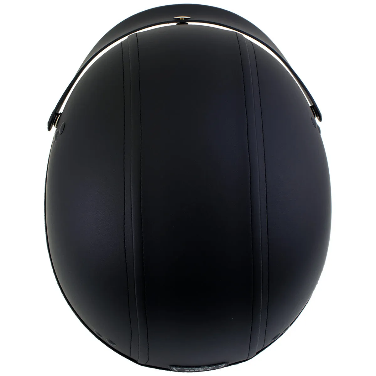 Outlaw T70 'Dark Rider' Advance DOT Black Leather Like Half Helmet with Snap Visor