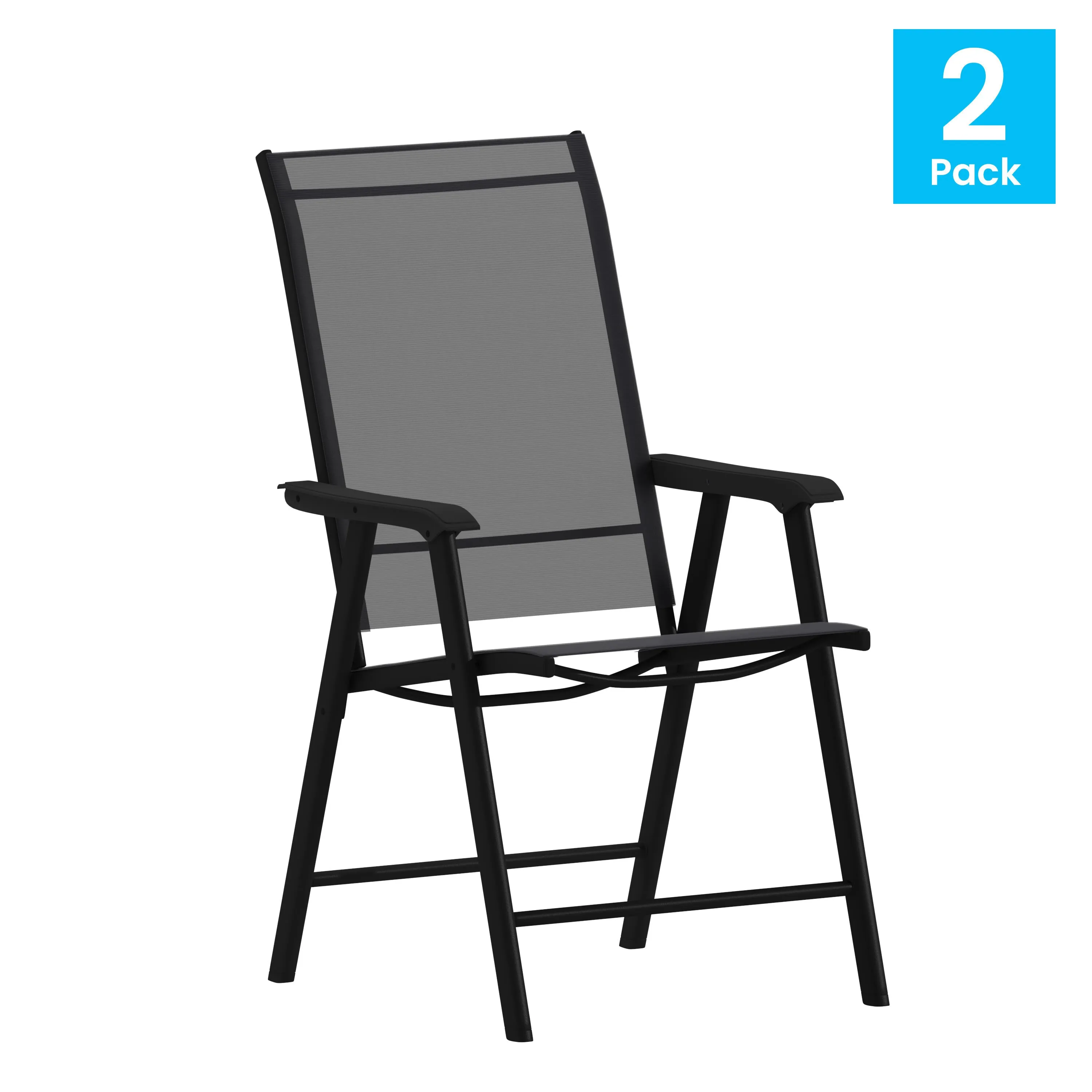 Paladin Outdoor Folding Patio Sling Chair (2 Pack)