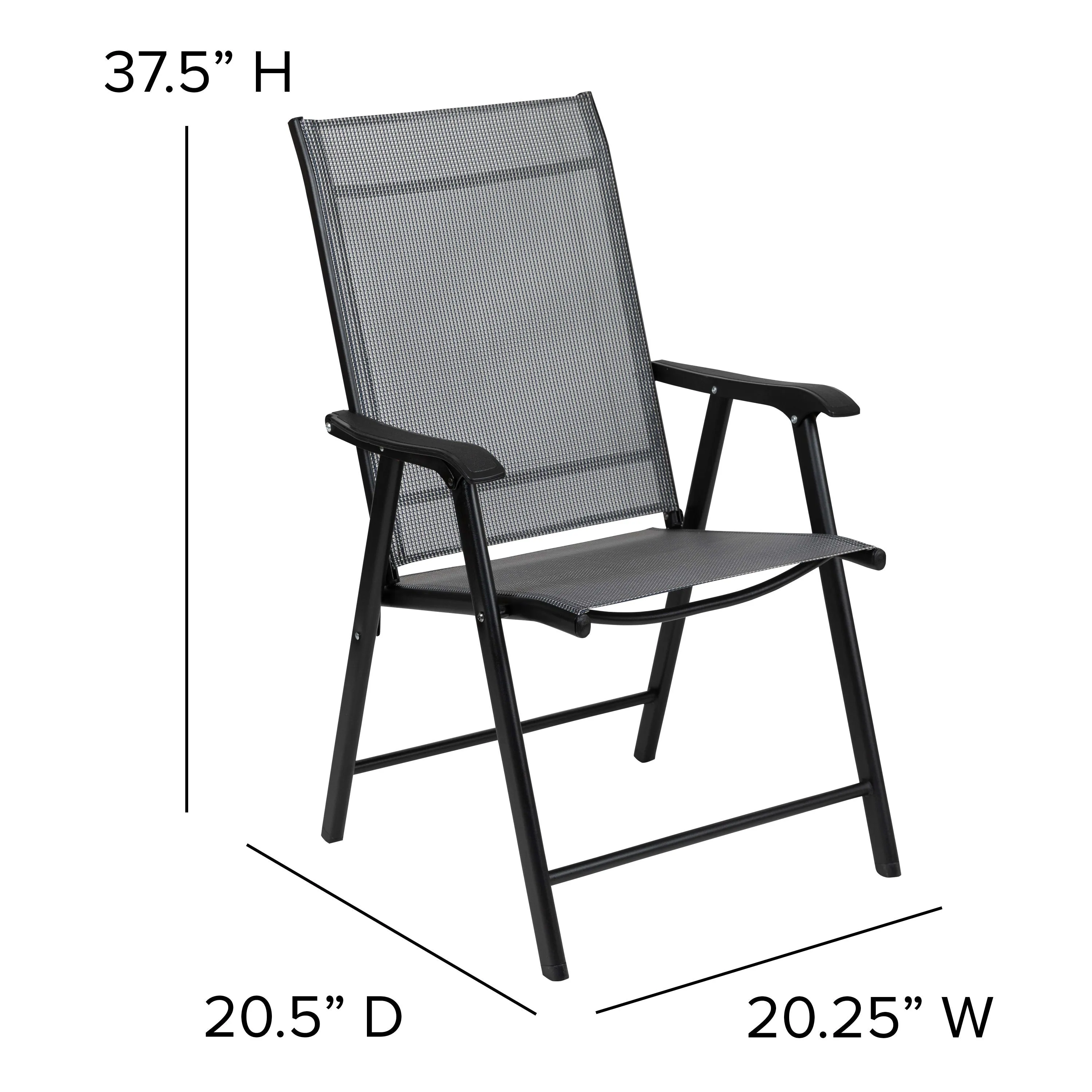 Paladin Outdoor Folding Patio Sling Chair (2 Pack)