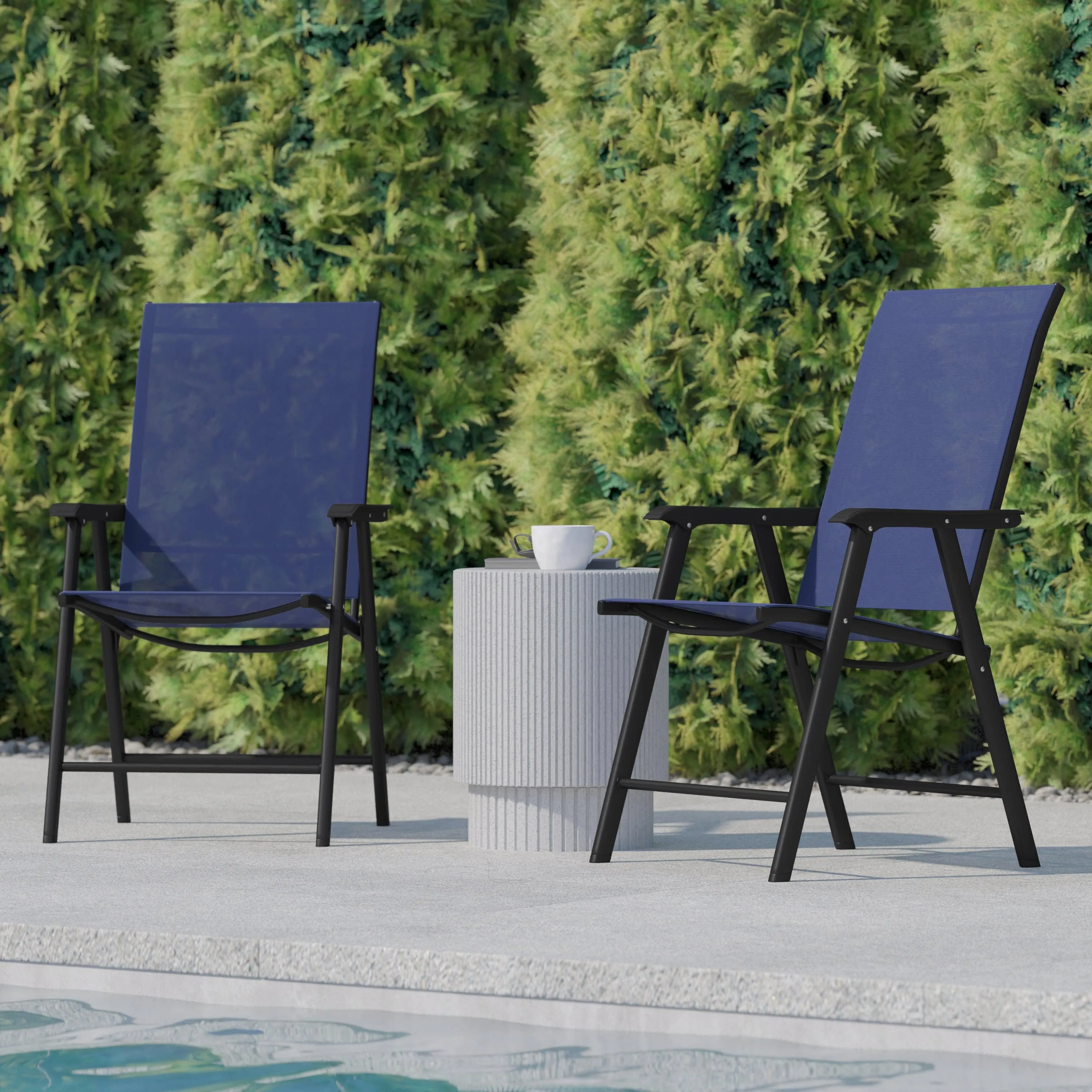 Paladin Outdoor Folding Patio Sling Chair (2 Pack)