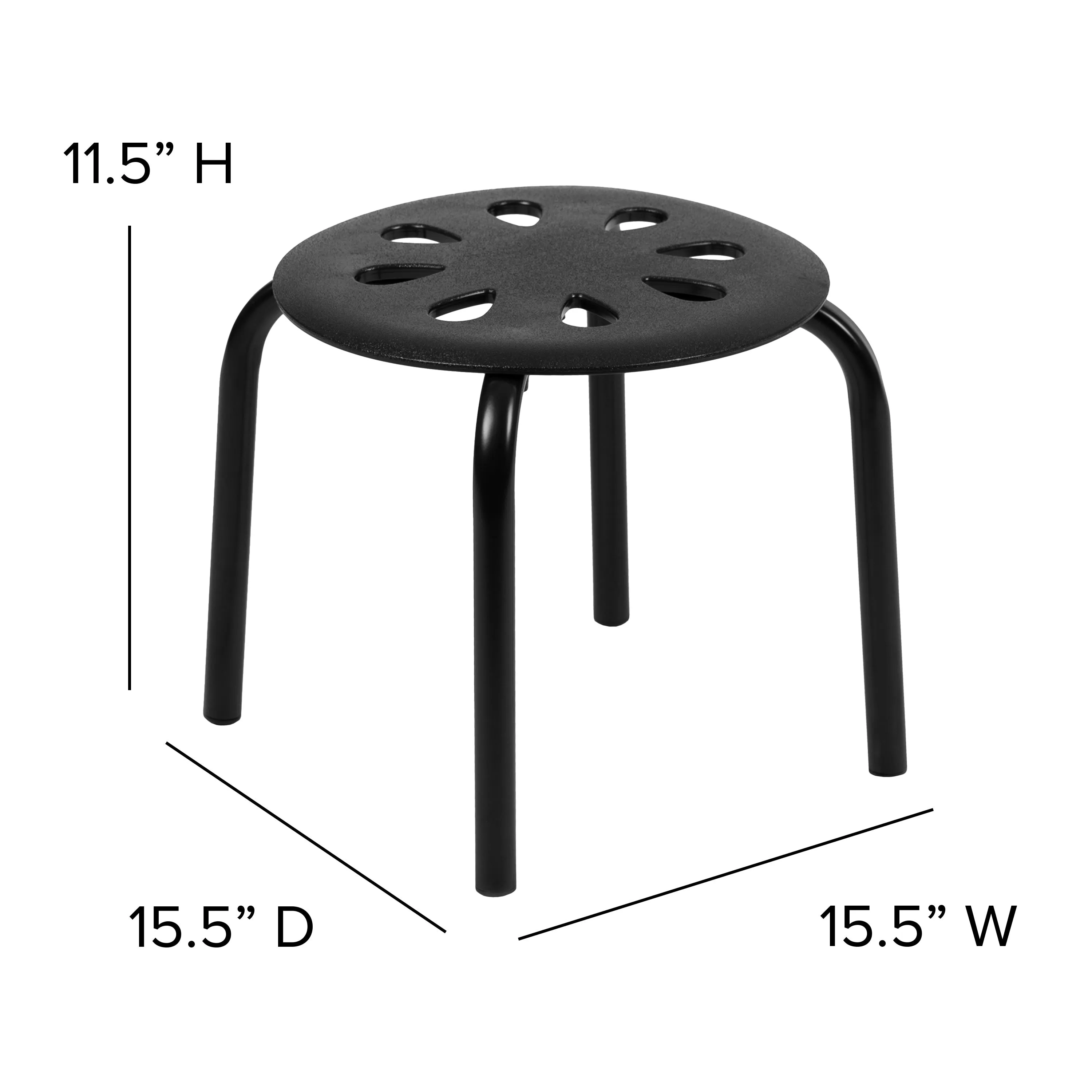 Plastic Nesting Stack Stools, 11.5"Height (5 Pack)