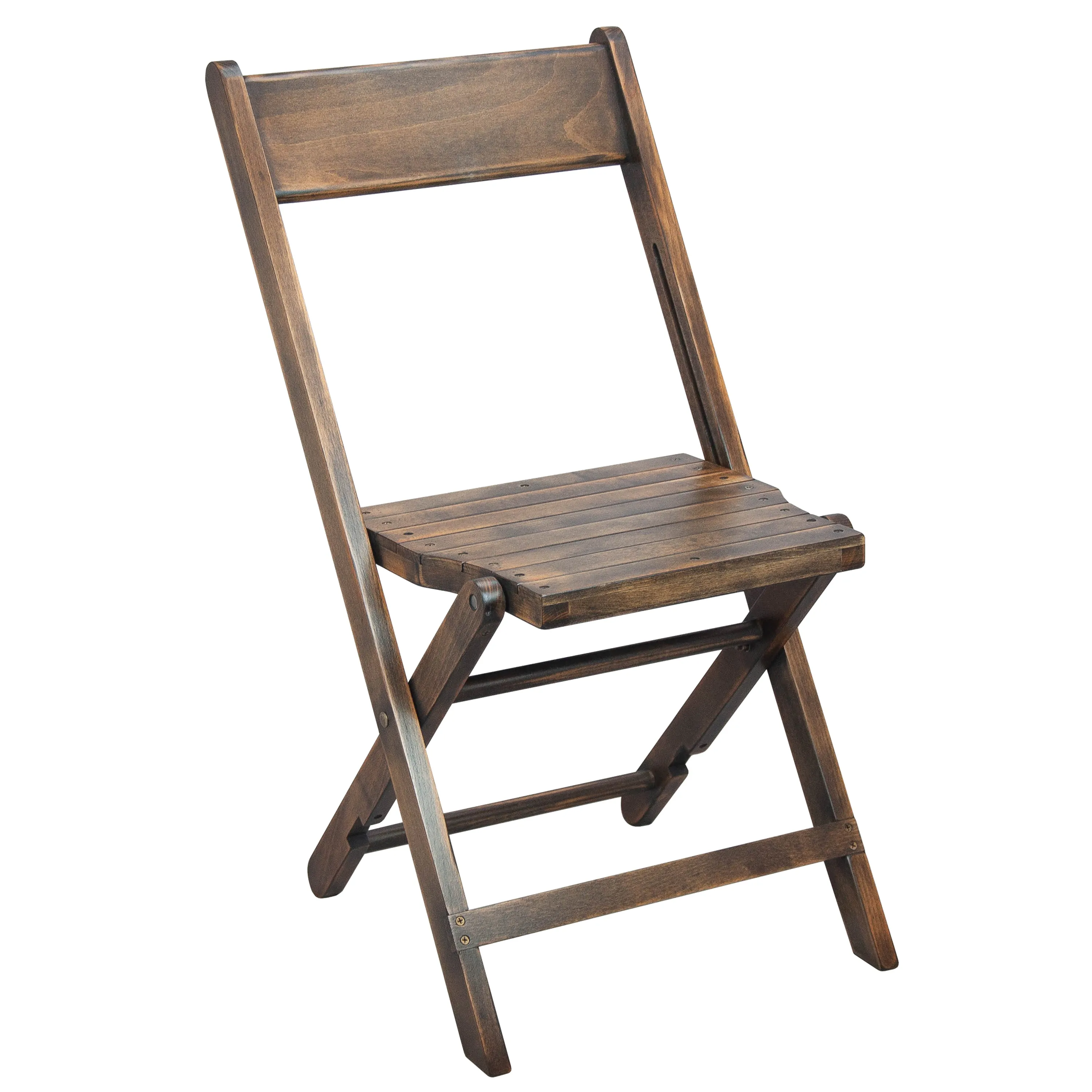 Slat Wood Folding Chair Black 4-WFC-SLAT-AB-GG