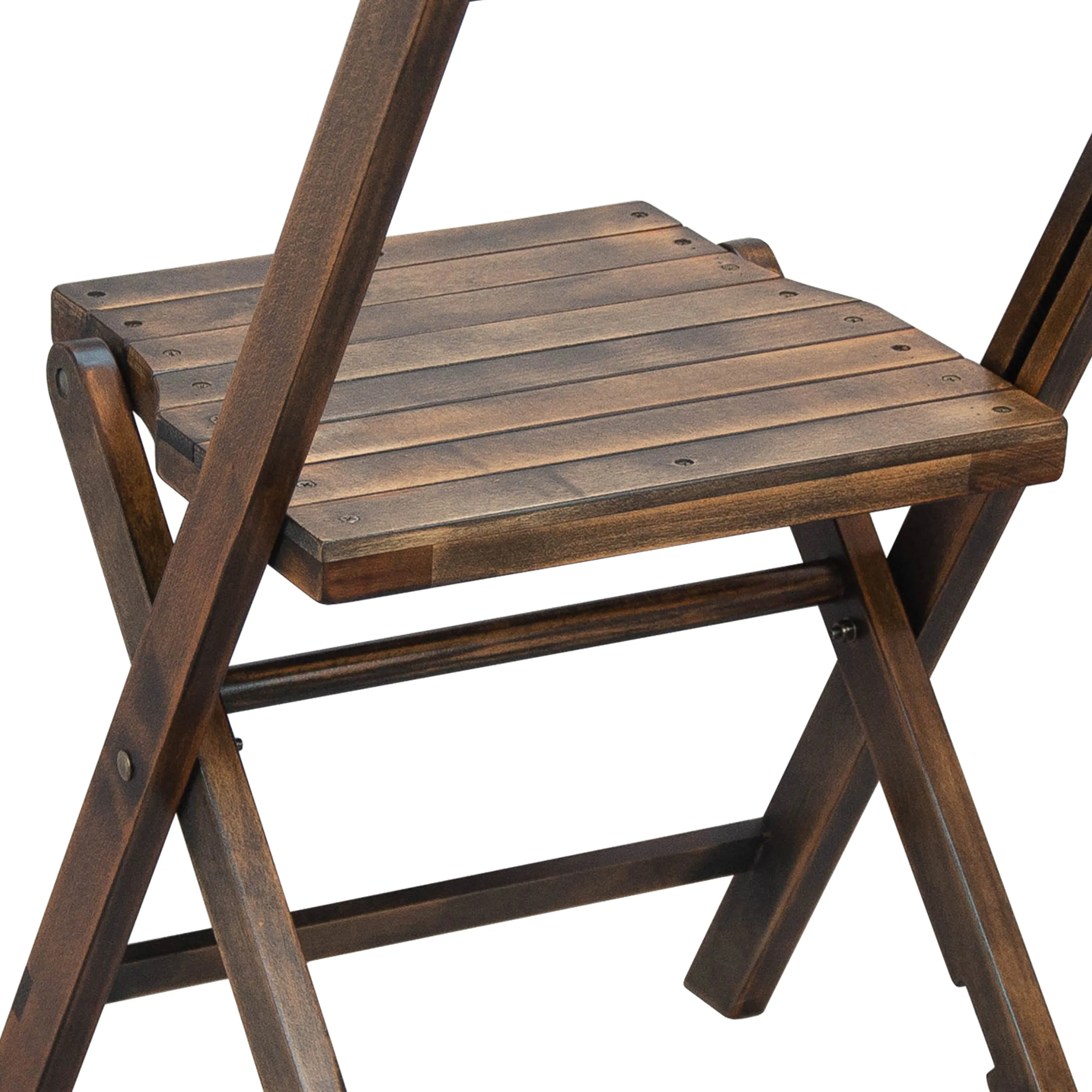 Slat Wood Folding Chair Black 4-WFC-SLAT-AB-GG