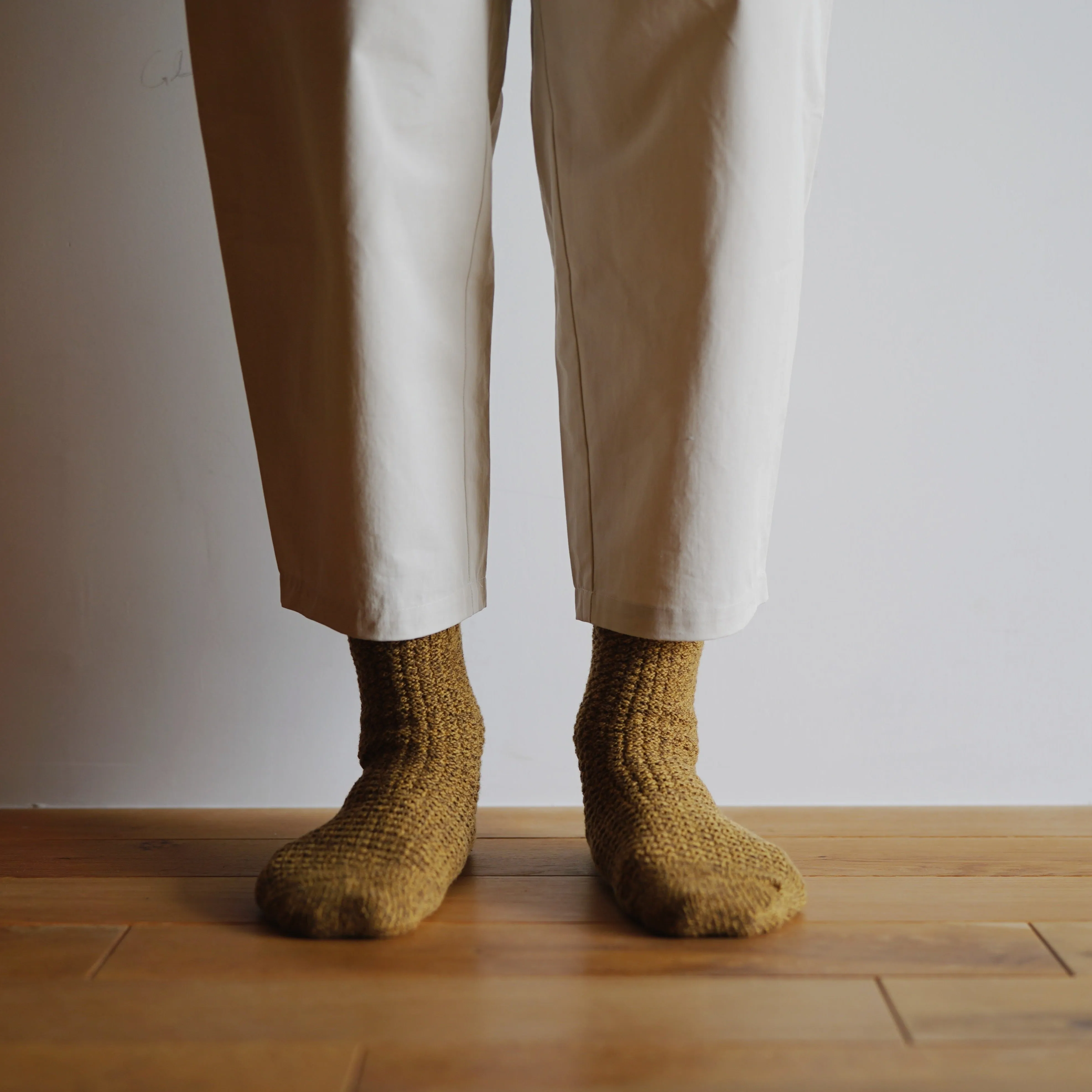 Wool Cotton Boot Socks - Mustard