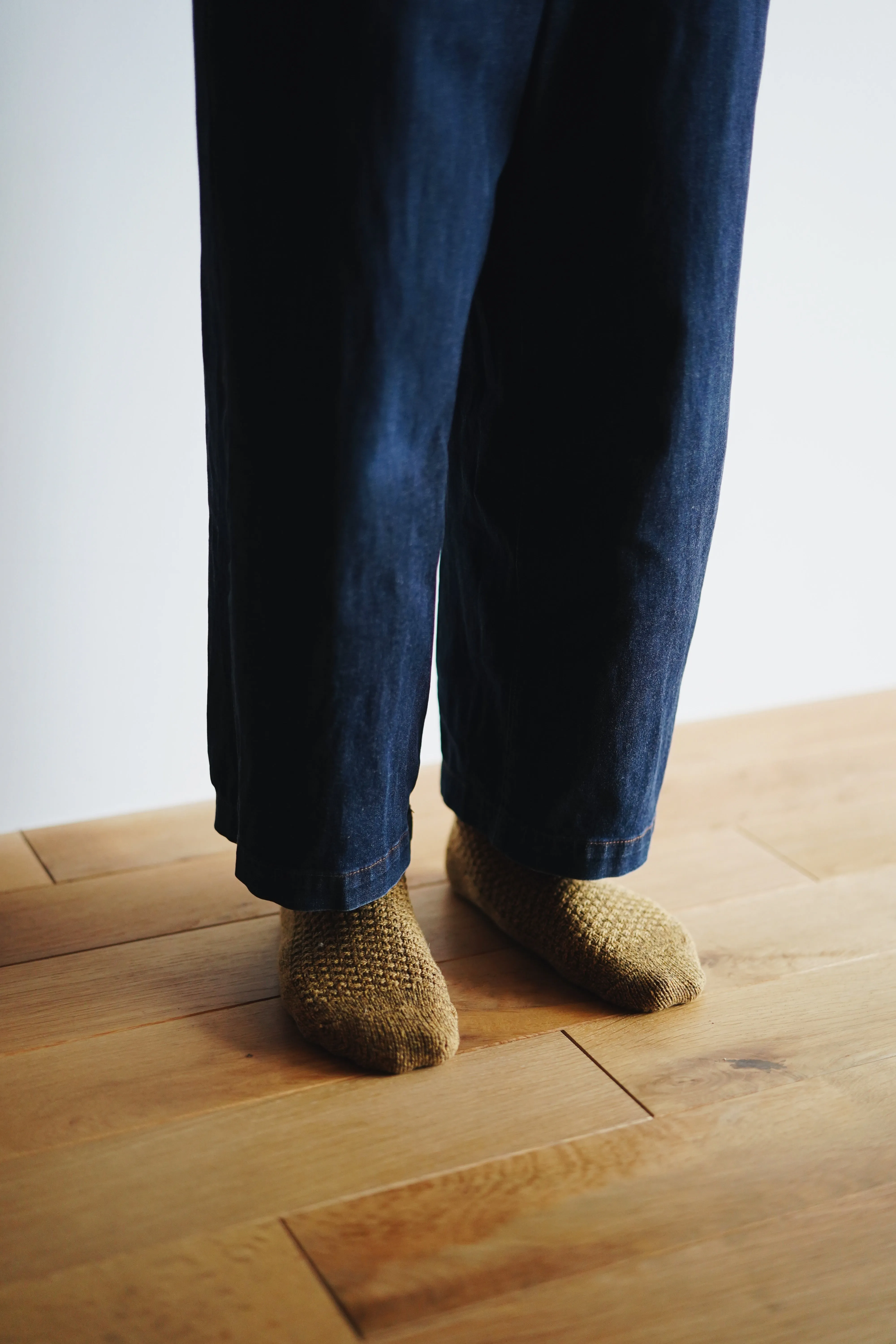 Wool Cotton Boot Socks - Mustard